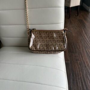 Fendi Tan and Brown Monogram Mini Bag
